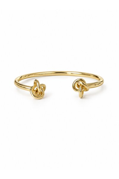 Ressia Double-Sided Knot Detailed Open Cuff Bracelet
