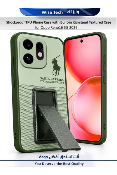 Wtech Oppo Reno16 5G 2026 Shockproof TPU Phone Case with Built-in Kickstand T...