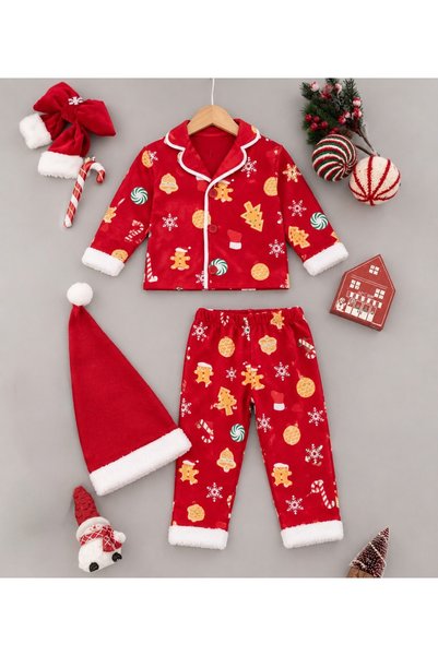 Generic Brand 9-24 Months Baby Christmas Pajama Set Get Size Information Red ...