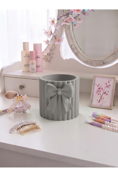 Dumledo Striped Ribbon Desktop Pen Holder |   Makeup Organizer |   Decorative...