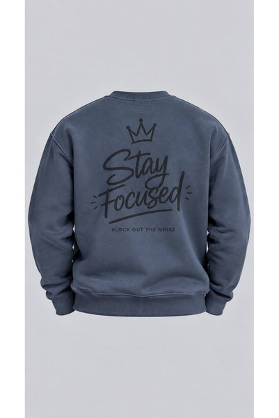 CLIPMAN Erkek Regular Fit Sırt Detaylı 3 İplik Baskılı Sweatshirt