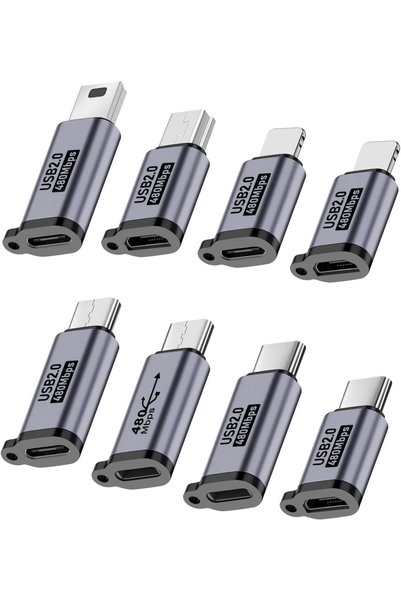 Generic مجموعة محولات USB من 8 قطع، محولات USB لأجهزة متعددة، متوافقة مع Micr...