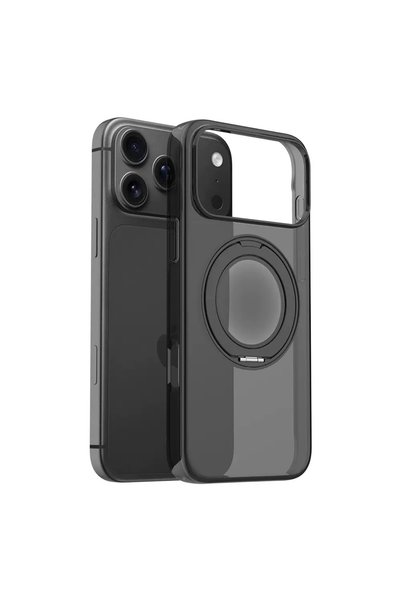 Techaks iPhone 17 Pro Max Kılıf Sararmaz 360 Derece Dönen Standlı Ultra İnce Magsafe Sert Premium Mika