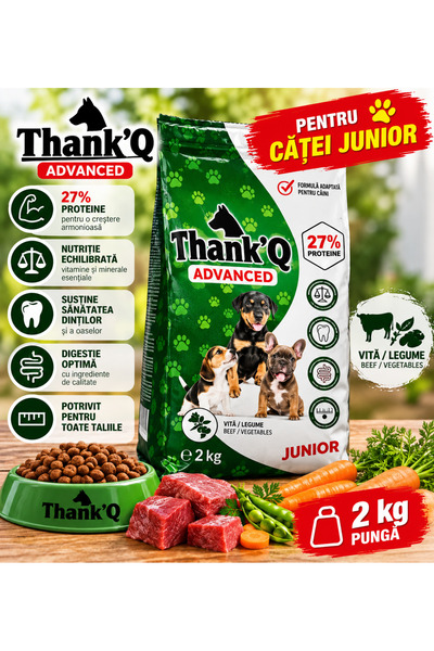 ThankQ Thank’Q Advanced Junior – Πλήρης Ξηρά Τροφή για Κουτάβια Junior, με Βο...