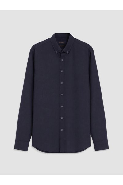 LC Waikiki Navy Blue Regular Fit Oxford Men's Shirt