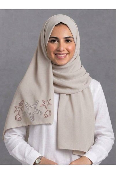 Veil Designer طرحه بوال طبقتبن بتطريز علي طرفين الطرحه قماش ياباني 190*60