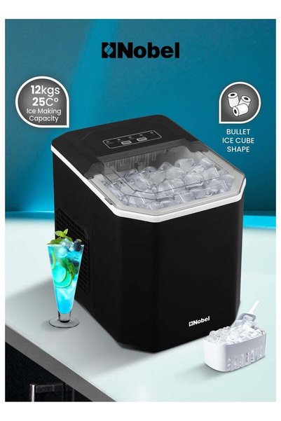 Generic Nobel Ice Maker, 12Kgs 25°C Ice Capacity Daily, 1.3L Water Tank Stora...