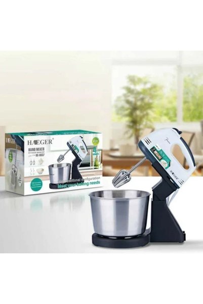 Generic HAEGER Electric 7-Speed Mixer With Stainless Steel Bowl-260 W