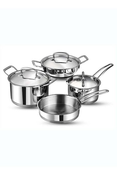 Generic VINOD Classique Deluxe 4-Piece Stainless Steel Cookware Set with 3 li...