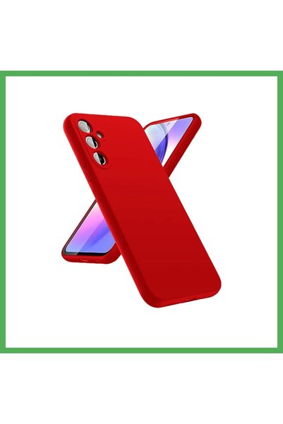 Nur store Çanta حافظة سامسونج جالاكسي A24 4G متوافقة مع السيليكون الأول - أحم...