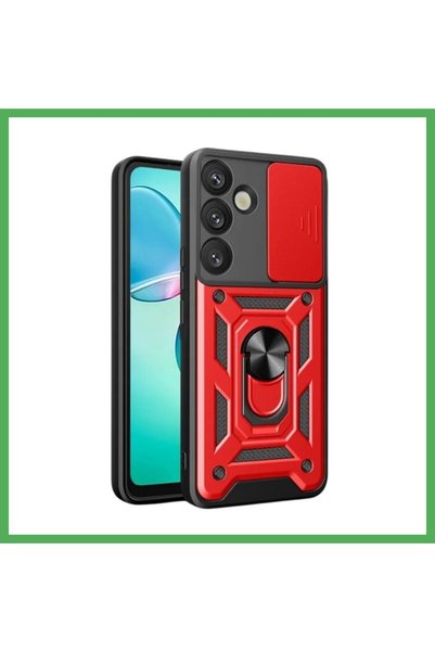 Nur store Çanta غطاء سيليكون متوافق مع هاتف سامسونج جالاكسي S25 بلس مع حلقة ح...