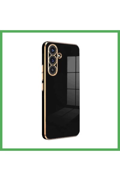 Nur store Çanta غطاء سيليكون متوافق مع سامسونج جالاكسي S25 FE - أسود BEZOSS