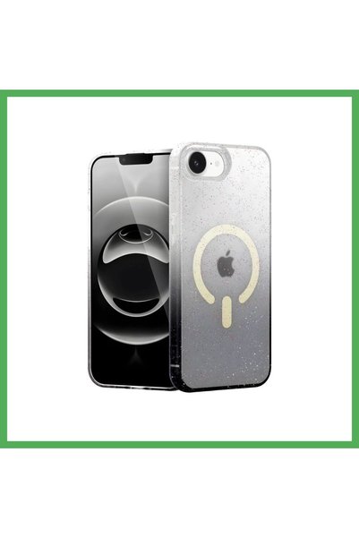 Nur store Çanta غطاء Pummel Shiny Magsafe متوافق مع iPhone 16E - أسود BEZOSS