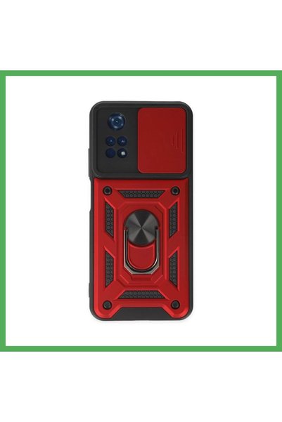 Nur store Çanta Poco M4 Pro 4g Compatible Case with Lens Ring Silicone - Red ...