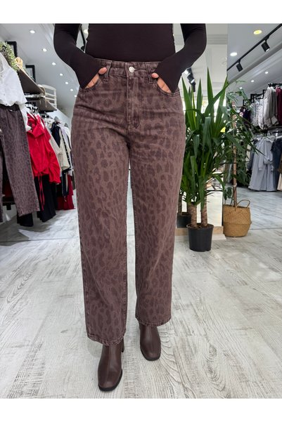 Genel Markalar Leopar kot pantolon