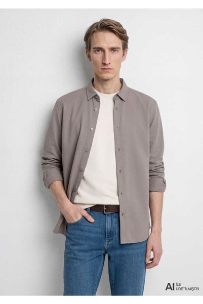 Mavi Men's Gray Long Sleeve Shirt Gray Flannel Comfort Shirt