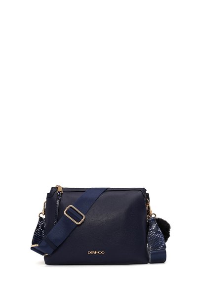 Derimod Women's Navy Blue Crossbody Bag with Accessory Detail Wb100002Sf