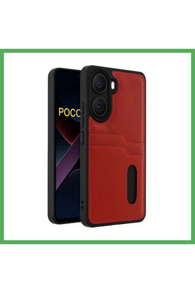 Nur store Çanta Poco X7 Pro Compatible Case Sara Leather Case with Business C...