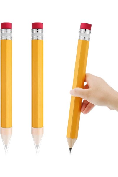 NALACAL أقلام رصاص عملاقة، قلم رصاص خشبي أصفر كبير بطول 14 بوصة، أدوات تنكرية...