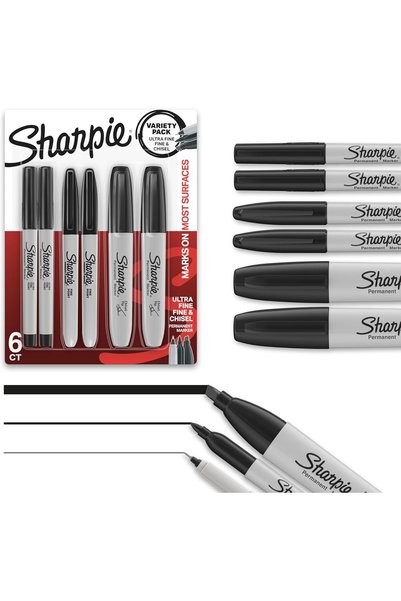 Sharpie مجموعة أقلام تحديد دائمة متنوعة، تتضمن أقلام تحديد ذات رأس رفيع للغاي...