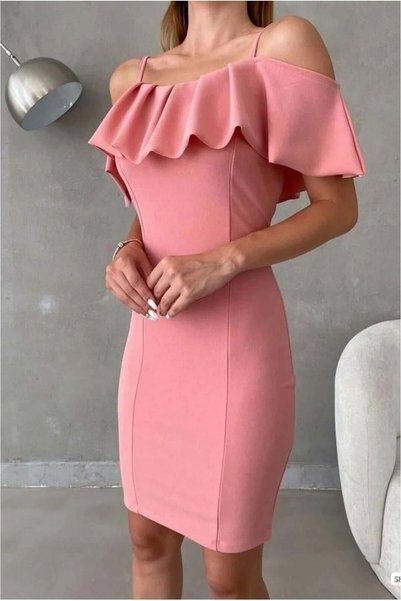 northcity n Madonna Dress with Ruffled Collar · Color: Green · Size: M BX