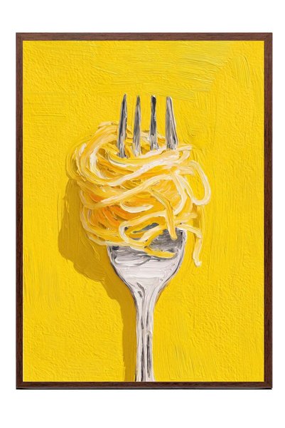 Postifull Poster cu desen de paste în vopsea grăsă – Tablou cu ramă maro NR. ...