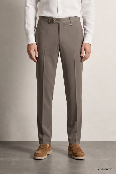 Twn Pantaloni din țesătură simplă, culoare nurcă