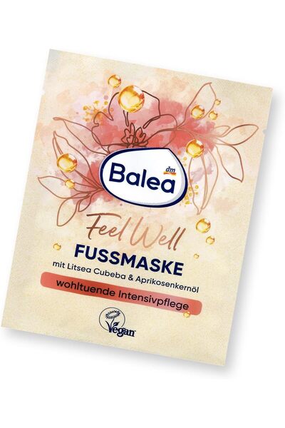 BALEA Feel Well Foot Mask with Litsea Cubeba & Apricot Kernel Oil, 15 ml
