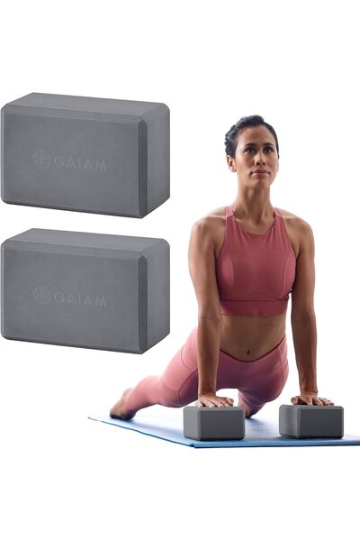 gaiam Essentials Yoga Block (Set Of 2) – Supportive, Soft Non-Slip Foam Surface For Yoga, Pilates, M