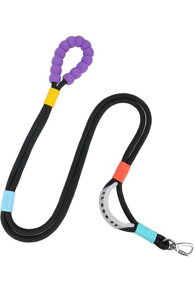 NALACAL 5 FT Versatile Crossbody Heavy Duty Dog Leash - Double Handle with Pa...