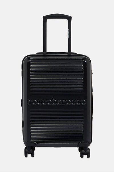 Roccobarocco 21 Inch Hard Shell Cabin Spinner Luggage, Black