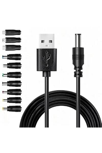 T Tersely كابل شحن بديل من USB إلى DC 5.5x2.1 ملم بطول 1 متر، 11 في 1