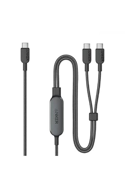 Anker Stuy كابل أنكر 2 في 1 من USB C إلى USB C، بقوة 140 واط كحد أقصى (عبوة و...