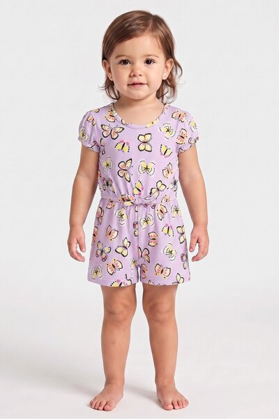 Picapino Toddlers Girl 2 Pieces Graphic Print Bodysuits, Multicolor