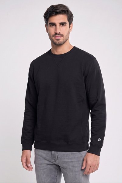 Stance Men Crew Neck Embroidered Logo Long Sleeve Sweatshirt, Black