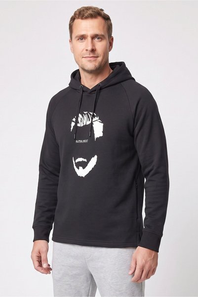 Anta Men Sportswear Fit Outdoor Hooded Sweatshirt, Washed Black