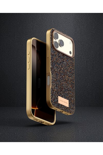 Generic Brand Onegif Apple iPhone 17 Pro Max Bright Glitter Cover - Gold