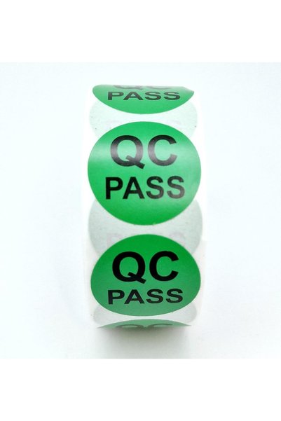 GENERAL MajorCrafts 500 Labels per roll 2.5cm 1" QC Quality Control Round Sti...