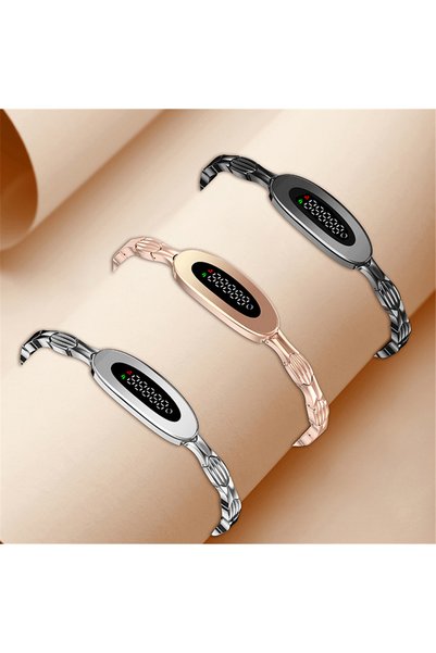 Generic Rose Gold Smart Bracelet IPS Fitness Tracker Heart Rate Sleep Stress ...