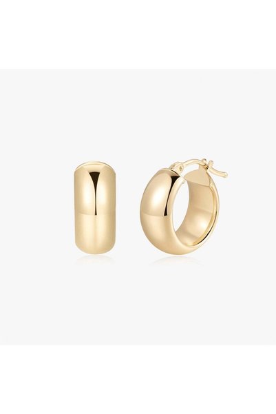 Indira Jewelry Cercei din aur galben Bold Maxi Hoops