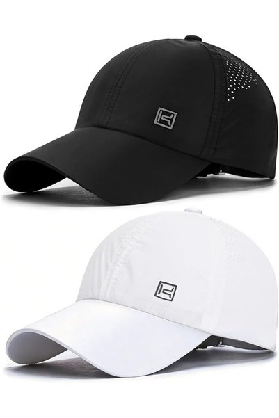 TERRIFI Quick Dry Breathable Baseball Cap 2 Pack 2 Colors 1 Set, Lightweight ...