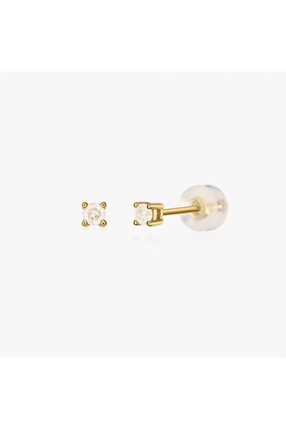Indira Jewelry Cercei din aur My First Diamond Golden - Diamante