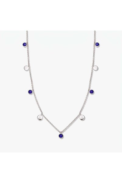 Indira Jewelry Noora Silver Necklace - Lapis Lazuli