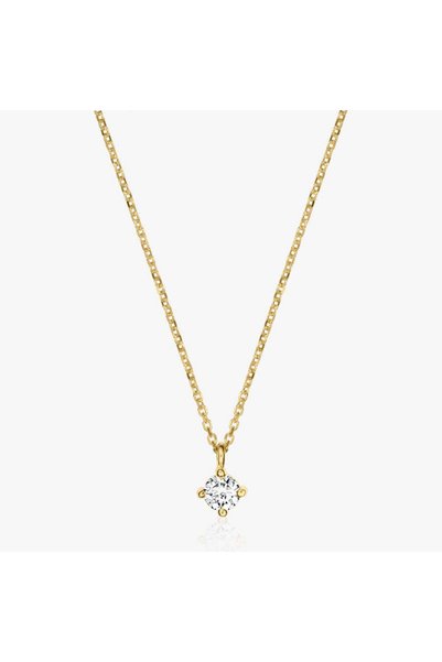 Indira Jewelry Colier din aur Timeless - Diamant 0.1 CT