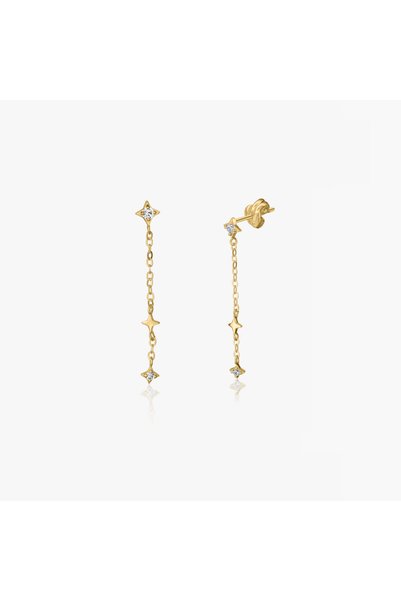 Indira Jewelry Cercei din aur Make a wish - Zirconiu