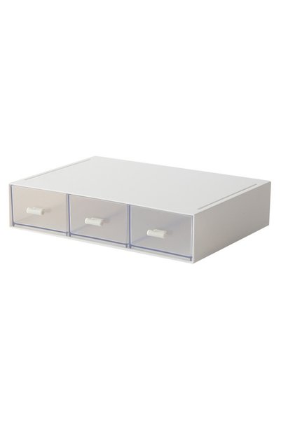 Generic Brand White Desk Organizer with Drawer, Stackable, Set of 2 for Offic...
