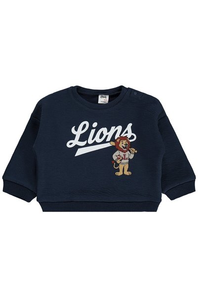 Civil Baby Lion Embroidered Sweatshirt for 6-18 Months - Navy Blue