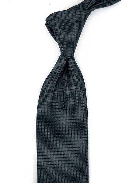 Kravatkolik Green Small Pattern Classic Tie with Handkerchief Kk14099