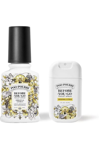 Poo-Pourri مجموعة بخاخات المرحاض قبل الاستخدام، عبوة أوريجينال سيتروس 2 أونصة...
