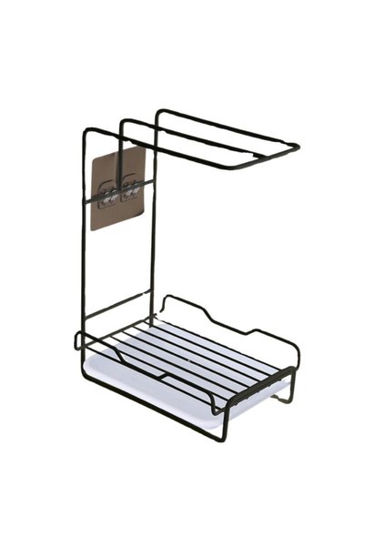 Generic Brand Multifunctional Towel Rack, Kitchen/Bathroom Wall Shelf, Black ...